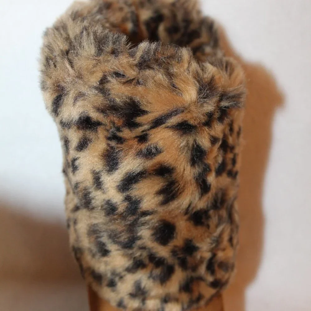 UGG KOOLABURRA NEW SUEDE LEOPARD FUR‎ BOOT CHESTNUT